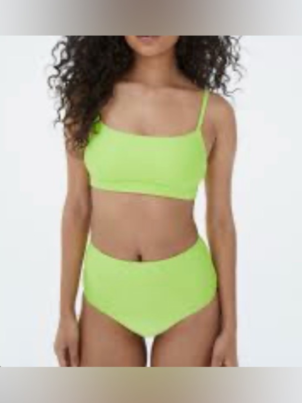 Aeropostale Neon Lime Ribbed Bikini Set